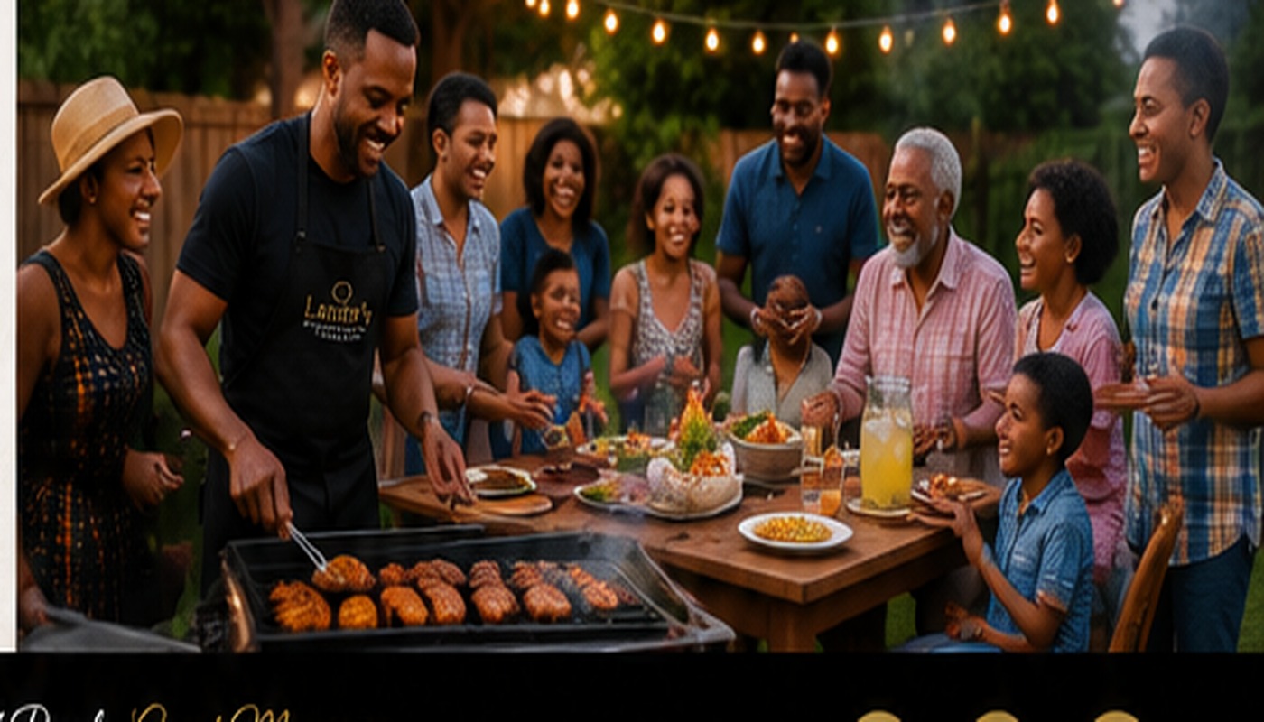 Family and friends enjoying a barbecue